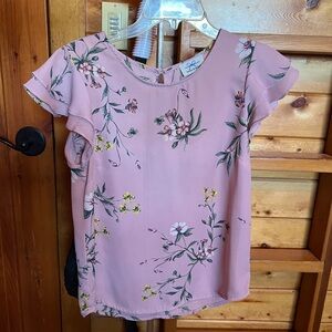 Twine & String Floral Pink Top size S